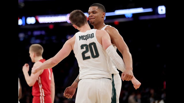 No. 2 Michigan State wins 13th in row, beats Wisconsin 63-60