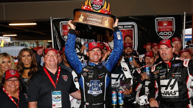 WATCH: Bowyer wins rain-shortened race at Michigan
