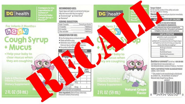 Dollar General baby cough syrup recalled due to bacteria risks that could lead to vomiting, diarrhea