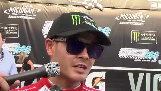 WATCH: Larson snatches another win at Michigan on final restart