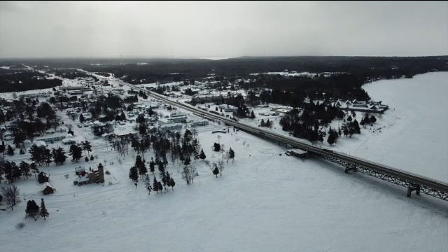 Want to see some aerial footage of the Mackinac Bridge? We got you covered