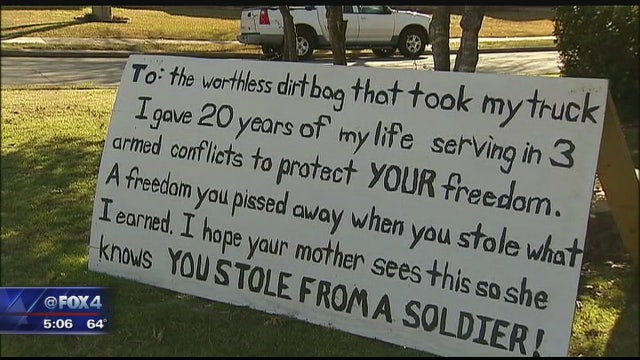 Rowlett veteran publicly shames truck thief