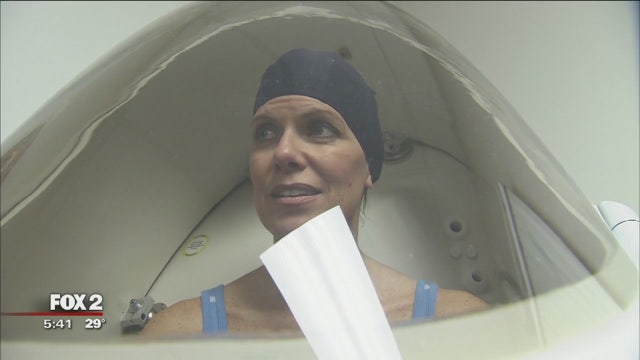 Stepping inside the Bod Pod for women's health at Henry Ford Hospital