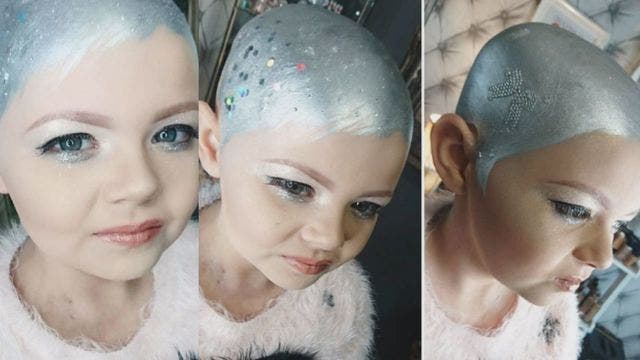 Little girl recreates Cara Delevingne's ‘chrome dome' after losing hair to chemo