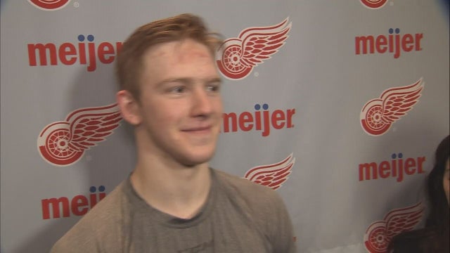WATCH: Svechnikov Talks SO Winner In Debut, Red Wings Beat Senators