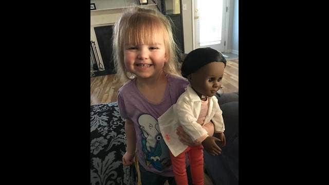 Toddler defends doll choice to cashier: I'm pretty and she's pretty