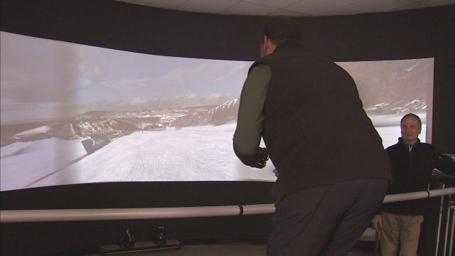WATCH: Woodriffe learns how to ski at Vertical Drop Ski Shop