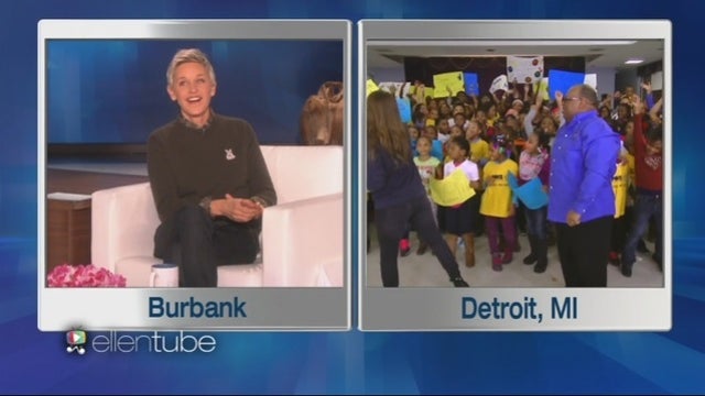 Ellen surprises Detroit school with $500k donation
