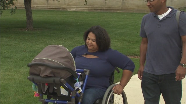 Michigan teen designs stroller adaption for new mom in wheelchair