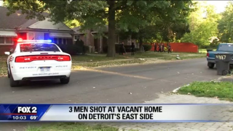 3 men shot at vacant home in Detroit's East side