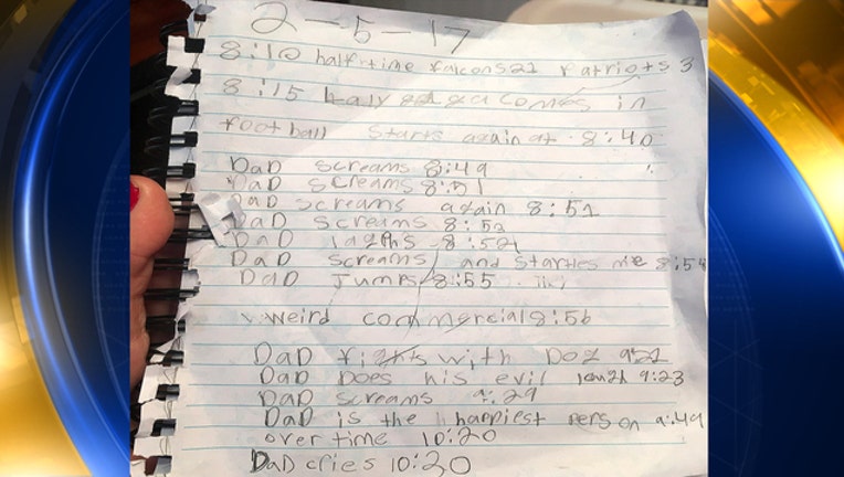 Girl takes hilarious notes on dad's reactions during Super Bowl_1486500601388.jpg