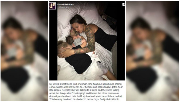In a post that has gone viral, David Brinkley shared a passionate defense of his wife's choice to share their bed with their children-404023