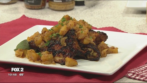 Busch's Cider Brined Chicken With Apple Maple Chutney recipe