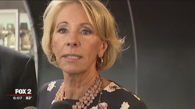Education Sec. DeVos visits Detroit charter school, fires back at criticism