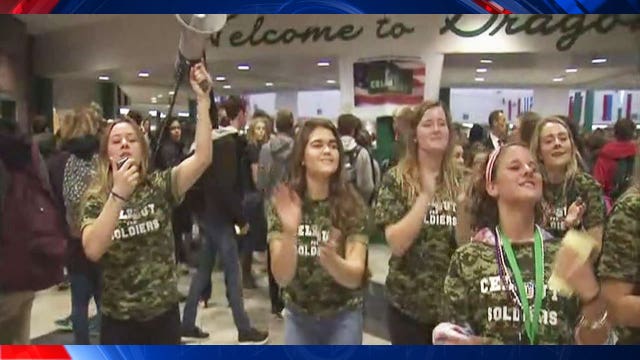 Lake Orion HS students detach from phones to raise money for armed forces