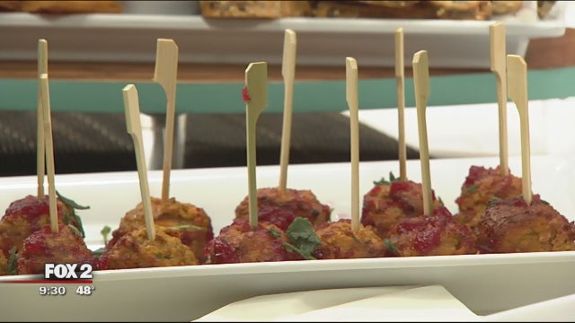 Chef Kelli prepares pumpkin-inspired meatballs, brie, hummus, flatbread and martinis