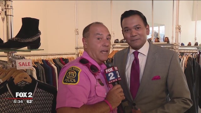 The only thing hotter than this officer's pink is the campaign he's raising money for