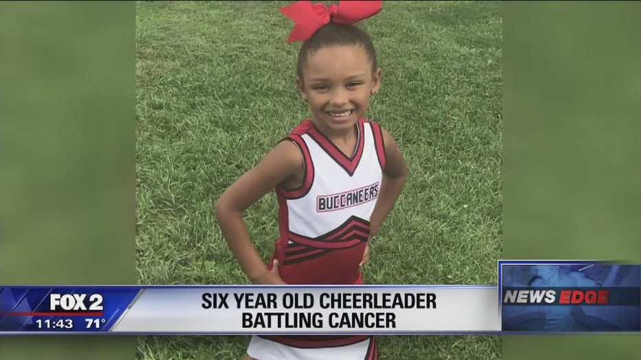 6-year-old cheerleader fighting cancer, inspiring others with her battle - FOX 2 Detroit