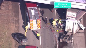 Northbound 275 reopened at Ford Road after crash between semis, SUV