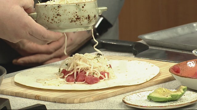 Making a poke wrap with The Longboard by Jolly Pumpkin