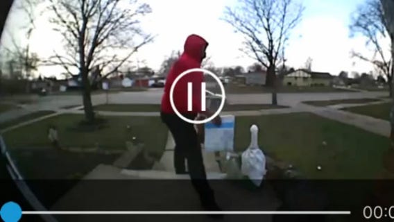 Suspected serial porch pirate caught on camera in Allen Park
