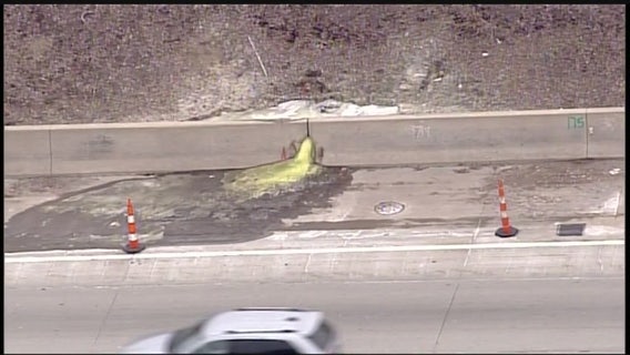 Yellow substance seeping onto I-696 identified as chemical Hexavelent Chromium