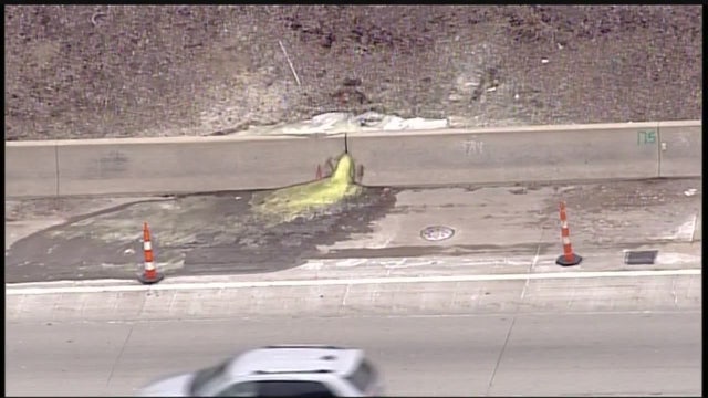 Yellow substance seeping onto I-696 identified as chemical Hexavelent Chromium