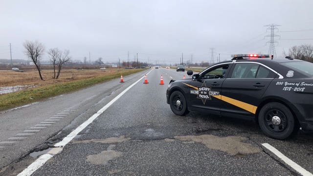 M-53 closed after fatal car crash, fire in Washington Twp Sunday