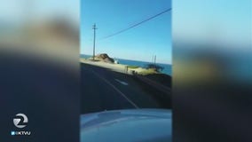 Dash-cam video shows SUV plunging off cliff on Highway 1