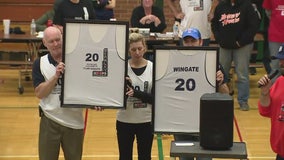 Tyler Wingate basketball jersey retired in Berkley