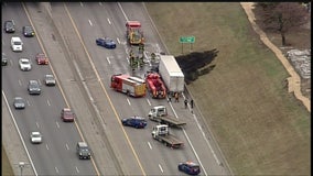 Southbound I-75 closed in Detroit at I-94 due to semi fire