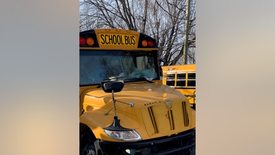 Slab of ice from passing semi crashes through Utica school bus windshield, injuring driver