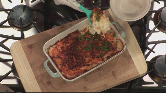 Super Bowl loaded smashed potato dip