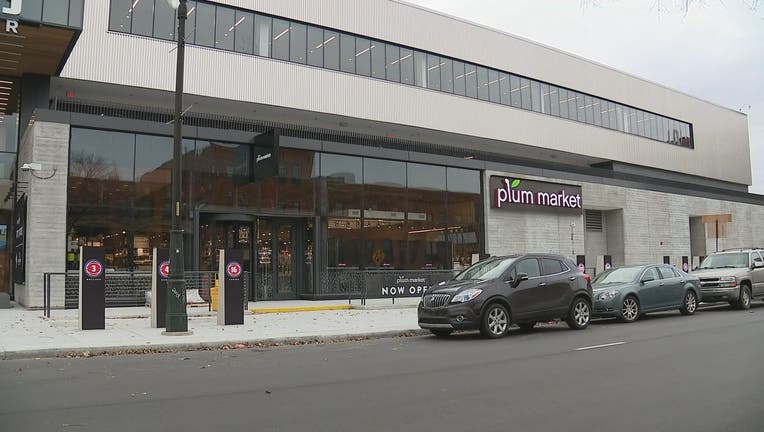 The exterior of Plum Market in Detroit