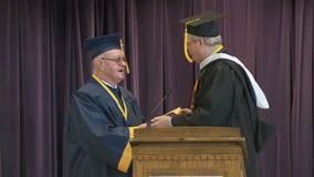 Korean War veteran who dropped out for the Army receives his diploma