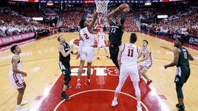 Wisconsin edges No. 14 Michigan State 64-63