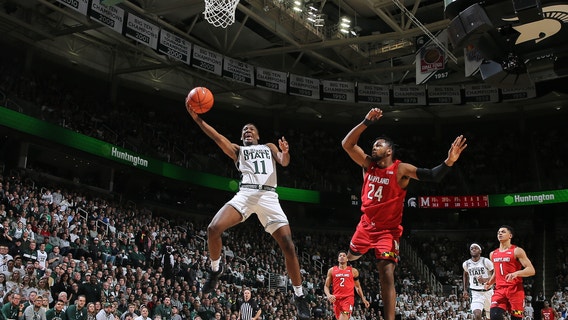 No. 9 Maryland beats Michigan State 67-60 with 14-0 run