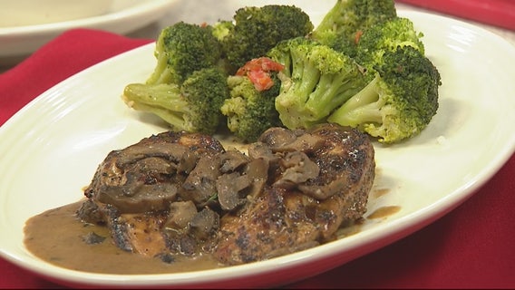 Making chicken marsala with Carrabba's Italian Grill