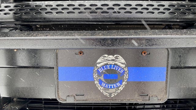 See photos of the fake cop car pulled over by Oakland County Sheriff