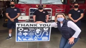 Ann Arbor woman's sign thanking frontline workers goes national