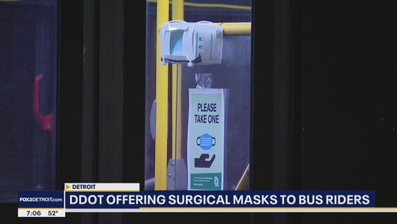 Detroit offering 20,000 face masks to DDOT passengers with rear door dispensers