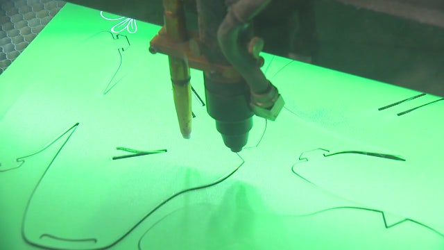 Retired Wayne County sheriff's deputy uses laser cutters to make splash guards