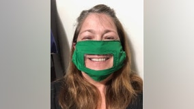 Audiologist makes clear mask so hearing loss patients can still read her lips and see her smiles