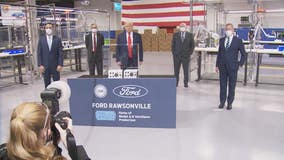 Pres. Trump seen without face mask touring Ford plant in Ypsilanti