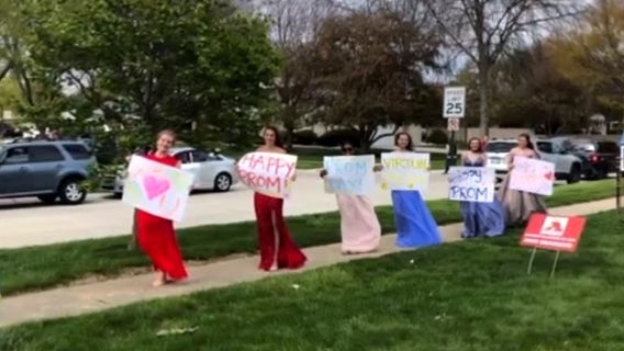 Group of senior Troy Athens girls get surprise drive-by prom celebration