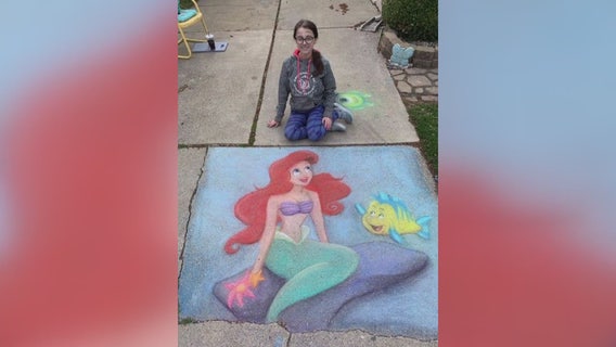 Talented Southgate teen's chalk art lights up sidewalk, brings cheer