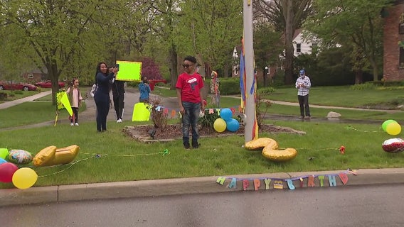 Neighbors and family celebrate Southfield Boy's 12th birthday with car parade