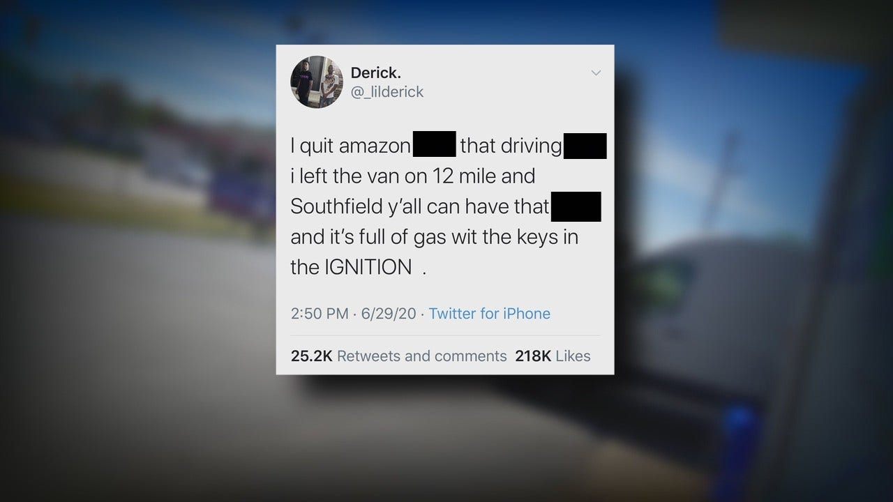 Amazon Driver Quits Leaving His Truck With Packages And Keys Inside Posting Viral Twitter Rant