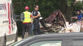 Truck goes airborne into Sterling Height house, killing driver