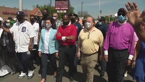 Gov. Whitmer marches in unity walk Thursday ahead of night 7 of protests